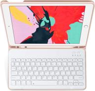🔲 kenke ipad keyboard case 10.2 2021/2020/2019, 9th/8th/7th gen, pencil holder, magnetic detachable wireless bluetooth keyboard, pink logo