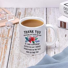 img 1 attached to 🎁 DQG CVT Best Sister-in-Law Coffee Mug - Thank You for Being My Sister In Law - Funny Sister-In-Law Gift - Unique Family Gag Gift - Birthday Christmas Novelty Present Ideas - Ceramic Cup 11oz