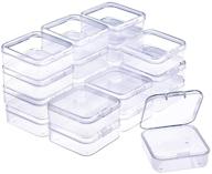 📦 conveniently compact: wxj13 20 pack clear plastic bead storage box for enhanced organization (2.1 x 2.1 x 0.8 inch) logo