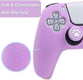 img 2 attached to BRHE PS5 Controller Skin Grip Cover Anti-Slip Silicone Protector Rubber Case Cute Kawaii Accessories Set Gamepad Joystick Shell With 2 Thumb Grip Caps (Half Covered
