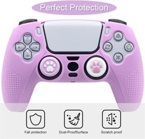img 3 attached to BRHE PS5 Controller Skin Grip Cover Anti-Slip Silicone Protector Rubber Case Cute Kawaii Accessories Set Gamepad Joystick Shell With 2 Thumb Grip Caps (Half Covered