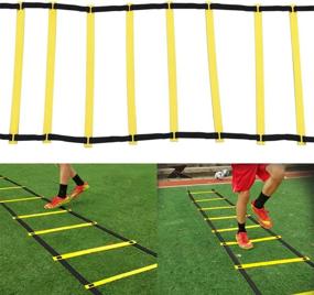 img 1 attached to 🏃 Boshen Agility Ladder - 8, 12, 20 Rungs - Speed Training Exercise Equipment for Soccer & Football - High Intensity Footwork with Carry Bag.