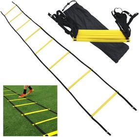 img 2 attached to 🏃 Boshen Agility Ladder - 8, 12, 20 Rungs - Speed Training Exercise Equipment for Soccer & Football - High Intensity Footwork with Carry Bag.