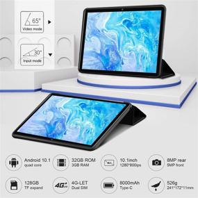img 2 attached to 🔥 High-Performance Tablet 10.1 Inch, Android 10.0 with 32GB ROM/128GB Expansion, IPS Touch-Screen, Quad-Core Processor, Dual SIM 4G, 8000mAh, Bluetooth, GPS, WiFi - Google GMS Certified