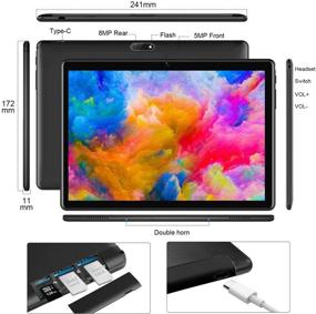 img 3 attached to 🔥 High-Performance Tablet 10.1 Inch, Android 10.0 with 32GB ROM/128GB Expansion, IPS Touch-Screen, Quad-Core Processor, Dual SIM 4G, 8000mAh, Bluetooth, GPS, WiFi - Google GMS Certified