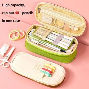 img 2 attached to 📚 Oyachic Big Capacity Telescopic Pencil Case: Organize Stationery, Makeup & More
