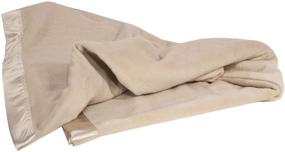 img 2 attached to 🛏️ Silk Satin Border Trim Taupe Blanket: Luxurious Aus Vio BM12122 for ultimate comfort