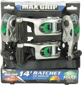 img 1 attached to 🔒 Highland Titan Max Grip 11585: Heavy Duty Ratchet Tie Downs - 4 Pack, Up to 1,000 lbs Capacity