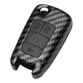 img 4 attached to 🔑 Усиленный чехол для ключей Buick Chevrolet Chevy GMC | Двухслойная обложка, карбоновое черное силиконовое покрытие | Совместим с 3 4-кнопочным пультом безключевого входа | ABS пластик | Персонализированные аксессуары