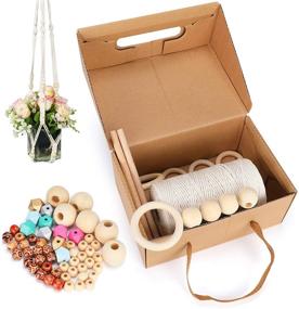 img 3 attached to Complete Macrame Kit for Beginners: SDYXJ 64Pcs Plant Hanger Set with 220 Yards of 3mm Cotton Cords, Beads & Polyhedrons, Wooden Ring, Dowel Rod, and Detailed Manual