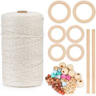 complete macrame kit for beginners: sdyxj 64pcs plant hanger set with 220 yards of 3mm cotton cords, beads & polyhedrons, wooden ring, dowel rod, and detailed manual logo