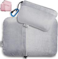 🌟 chill-o travel pillow: ultimate comfort with memory foam gel insert for travel, sleep, camping, and lumbar support - perfect gift for kids & adults - easy packing with pillowcase pocket & hook (grey, 11"x16") logo