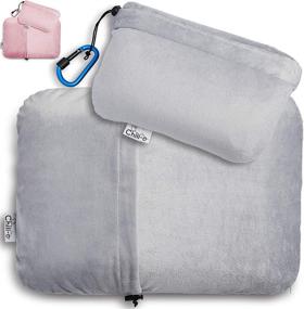 img 4 attached to 🌟 Chill-o Travel Pillow: Ultimate Comfort with Memory Foam Gel Insert for Travel, Sleep, Camping, and Lumbar Support - Perfect Gift for Kids & Adults - Easy Packing with Pillowcase Pocket & Hook (Grey, 11"x16")