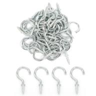 mayata 50pcs/lot cup hooks shouldered screw hanging hat coat peg hanger screw-in ceiling hooks for hanging (white zinc logo