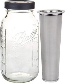 img 4 attached to Ball Mason Jars 64 oz Cold Brew Mason Jar: Stainless Steel Filter, Wide Mouth Storage Lid - DIY Home & Work Brewing Equipment for Single Cup or Concentrated Infusion