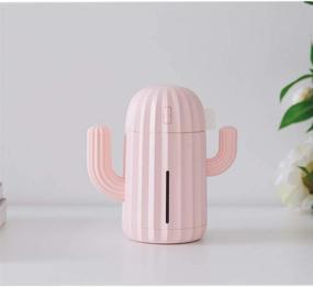 img 2 attached to 🌵 Portable Cactus USB Mini Humidifier - 340ml Ultrasonic Air Humidifiers with Night Light for Home, Bedroom, Office, Yoga, Car, and Travel in Pink