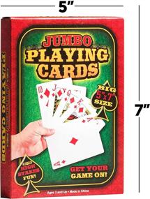 img 1 attached to 🃏 Giant 5 x 7 Inch Playing Cards - 3 Decks of Jumbo Poker Index Cards for Casino Theme Game Night and Magic Party Supplies