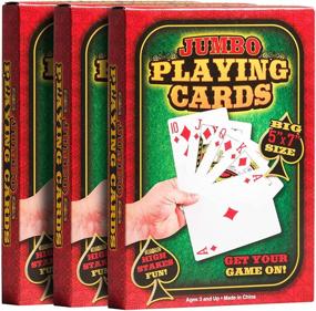 img 4 attached to 🃏 Giant 5 x 7 Inch Playing Cards - 3 Decks of Jumbo Poker Index Cards for Casino Theme Game Night and Magic Party Supplies