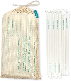 img 4 attached to Iamgreener Biodegradable Plasticless Drinking Straws - 200 Pack Individually Wrapped Eco Friendly Straws with Reusable Organic Cotton Bag