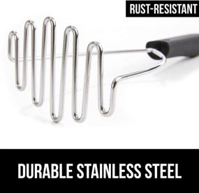 img 2 attached to 🦍 Gorilla Grip Stainless Steel Potato Masher with Comfortable Large Rubber Handle | Rust Resistant | Loop Wire Design | All Purpose Food Smasher | Perfect for Mashed Potatoes, Avocados, Beans, and Meat Chopping | Black