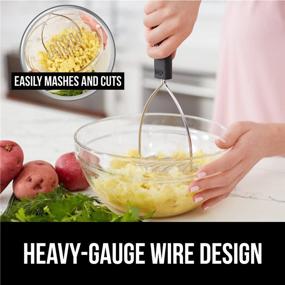 img 3 attached to 🦍 Gorilla Grip Stainless Steel Potato Masher with Comfortable Large Rubber Handle | Rust Resistant | Loop Wire Design | All Purpose Food Smasher | Perfect for Mashed Potatoes, Avocados, Beans, and Meat Chopping | Black