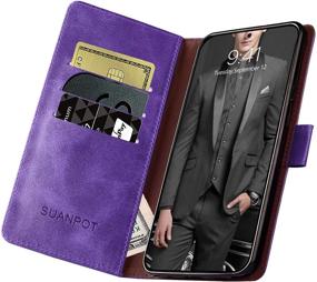 img 1 attached to 📱 SUANPOT Samsung Galaxy A71 5G Leather Wallet Case - RFID Credit Card Holder, Flip Folio Book Phone Cover - Shockproof Purple, Men's/Women's Version