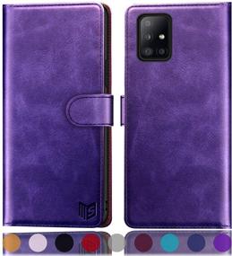 img 4 attached to 📱 SUANPOT Samsung Galaxy A71 5G Leather Wallet Case - RFID Credit Card Holder, Flip Folio Book Phone Cover - Shockproof Purple, Men's/Women's Version