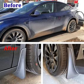 img 3 attached to 🚗 Колесные арки Carwiner для Tesla Model Y: защитные крыльчатки без сверления - набор из 4 аксессуаров из ABS