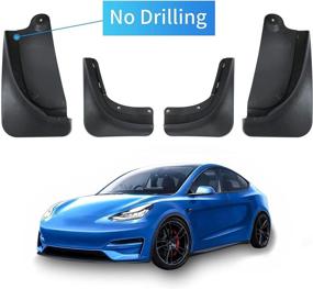 img 4 attached to 🚗 Колесные арки Carwiner для Tesla Model Y: защитные крыльчатки без сверления - набор из 4 аксессуаров из ABS