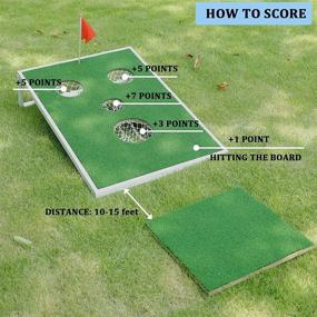 img 2 attached to SPRAWL Golf Cornhole Game Set: Enhanced Chipping Boards for Golf Sports, Perfect for Indoor/Outdoor Practice and Training