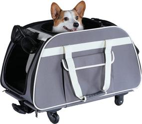 img 3 attached to Petsfit Rolling Pet Breathable Carrier: Versatile, Lightweight Wheels for Dogs & Cats up to 28 lbs