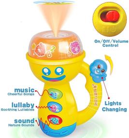 img 3 attached to 🎵 HISTOYE Детские музыкальные фонарики - игрушки-проекторы для малышей - успокаивающие фонарики с музыкой и светом - подарки игрушки для девочек и мальчиков 1, 2, 3, 4 лет