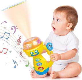 img 4 attached to 🎵 HISTOYE Детские музыкальные фонарики - игрушки-проекторы для малышей - успокаивающие фонарики с музыкой и светом - подарки игрушки для девочек и мальчиков 1, 2, 3, 4 лет