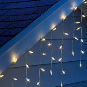 img 3 attached to 🎄 Philips 150 Warm White LED Faceted Mini Icicle Lights on White Wire - UL Listed for Indoor/Outdoor Use - 16.8' Length with 3" Bulb Spacing and 6" Drop Spacing - Winter Decor