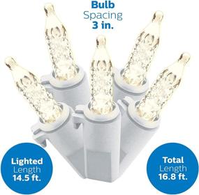 img 2 attached to 🎄 Philips 150 Warm White LED Faceted Mini Icicle Lights on White Wire - UL Listed for Indoor/Outdoor Use - 16.8' Length with 3" Bulb Spacing and 6" Drop Spacing - Winter Decor