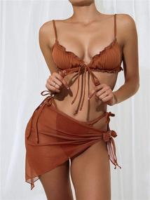 img 2 attached to SheIn Womens Lettuce Bikini Swimsuit Women's Clothing and Swimsuits & Cover Ups