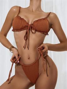 img 3 attached to SheIn Womens Lettuce Bikini Swimsuit Women's Clothing and Swimsuits & Cover Ups