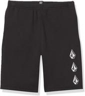 stay comfy in style with volcom iconic stone fleece sweatshort for big boys & little boys logo