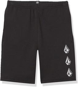 img 4 attached to Stay Comfy in Style with Volcom Iconic Stone Fleece Sweatshort for Big Boys & Little Boys