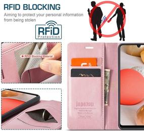 img 2 attached to 👜 RFID Blocking Wallet Case for Samsung Galaxy A42 5G with Kickstand, Magnetic Closure and Card Holder - Leather Flip Case in Pink for 6.6 inch Samsung Galaxy A42 5G