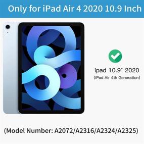 img 1 attached to 📱 KenKe Клавиатурный чехол для iPad Air 4: 10,9 дюйма, держатель для карандаша, беспроводной Bluetooth, белый лед