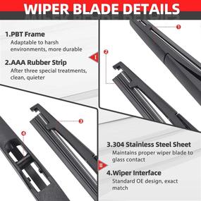 img 2 attached to 🪓 OTUAYAUTO Factory OEM Style Rear Windshield Wiper Arm Blade Set for Honda Pilot 2009-2015 - Replacing 76730SZAA02