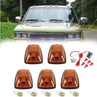 🚁 enhance your chevy/gmc pickup with 5 x amber lens white led cab roof running lights - perfect accessory light sets w/ wiring pack for 1988-2002 c1500 c2500 c3500 k1500 k2500 k3500 trucks! logo