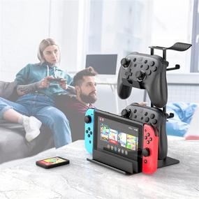 img 1 attached to 🎧 Multi-Functional Headphone Stand, Game Controller Holder, and Headset Stand Hook for Efficient Desk Storage Organization - Aluminum Brackets for Nintendo Switch, Xbox, PlayStation, PC Gaming, and More!