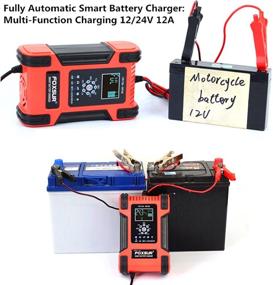 img 2 attached to 🔋 Foxsur 12V/24V 12-Amp Car Battery Quick Charger: 7-Stage Multifunctional Charger for Various Batteries & Vehicles