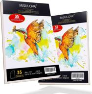 misulove watercolor paper pad - 9x12 inch, pack of 2 - premium 140lb cold pressed sketchbook - acid free art drawing paper ideal for painting, wet & dry mixed media - 70 sheets per pad logo