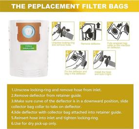 img 1 attached to 🔍 5-8 Gallon Vacuum Bags - 10 Pack Replacement Filter Bags for Shop-Vac, Replaces Type E, Part Numbers 90661, 9066100, and 906-61