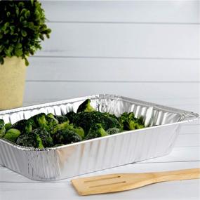 img 3 attached to Plasticpro Disposable 9 x 13 Aluminum Foil Pans: Half Size Deep Steam Table Bakeware - Ideal Cookware for Baking Cakes, Bread, Meatloaf, Lasagna (Pack of 100)