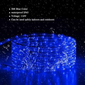 img 3 attached to 🌟 Enhance Ambiance and Beautify Spaces with Tuanchuanrp 50Ft Cuttable & Connectable LED Rope Lights - Versatile Outdoor Waterproof Decorative Lighting for Indoor/Outdoor, Eaves, Backyards, Garden, and Parties in Blue