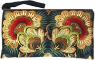 👜 sabai jai embroidered handmade wristlet: stylish women's handbags & wallets in wristlets logo